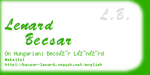 lenard becsar business card
